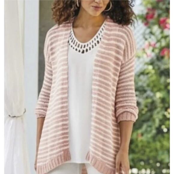 Soft Surroundings Sweaters - Soft Surroundings Lucie Open Front Knit Cardigan Size Large